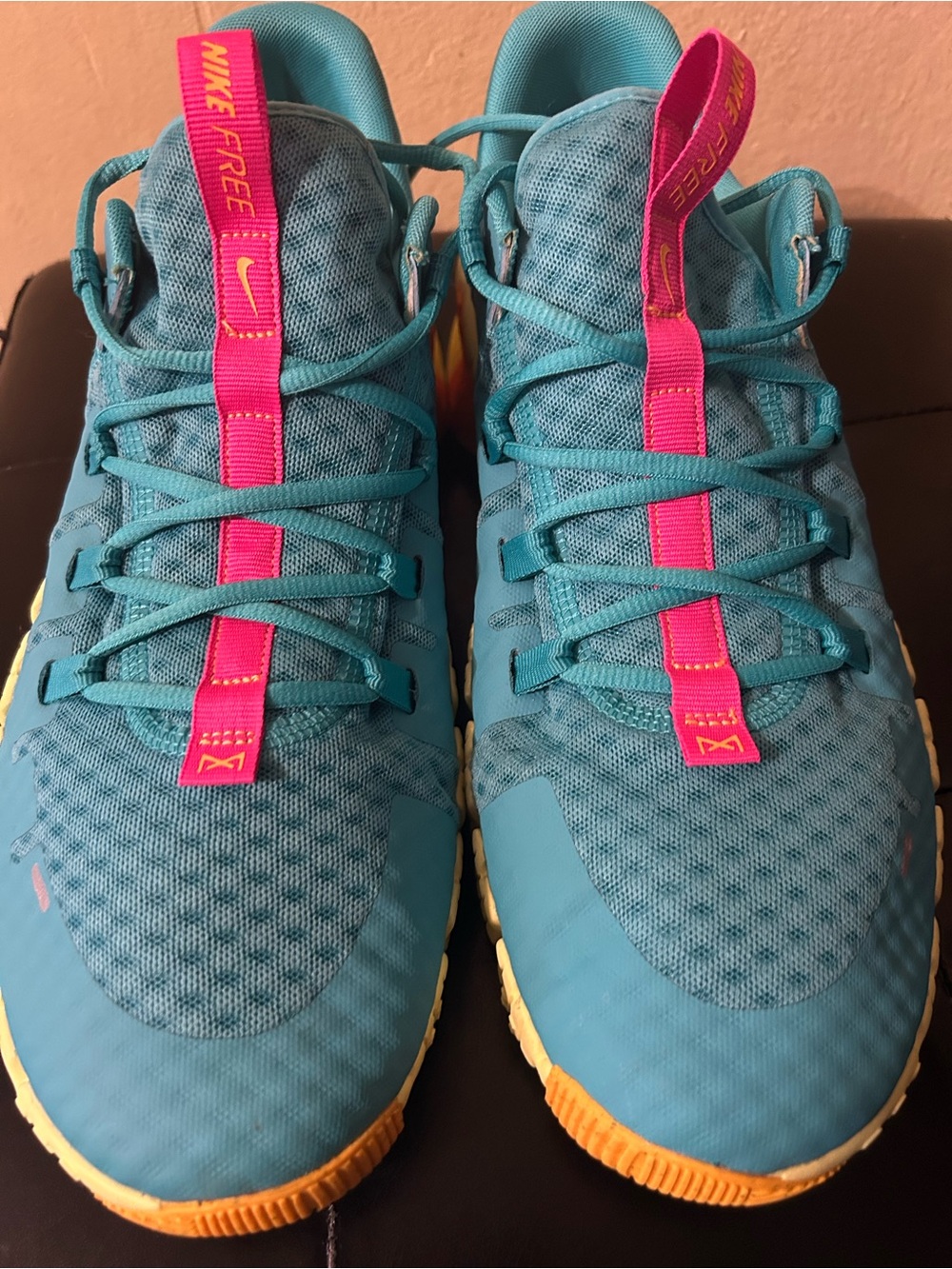 Nike Men’s Athletic Shoes - Teal/Hot Pink/Yellow Size 14 - Picture 7 of 8
